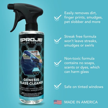 Proje Premium Car Care Glass Cleaner 16oz - Safe on Tinted and Non-Tinted Windows 10002